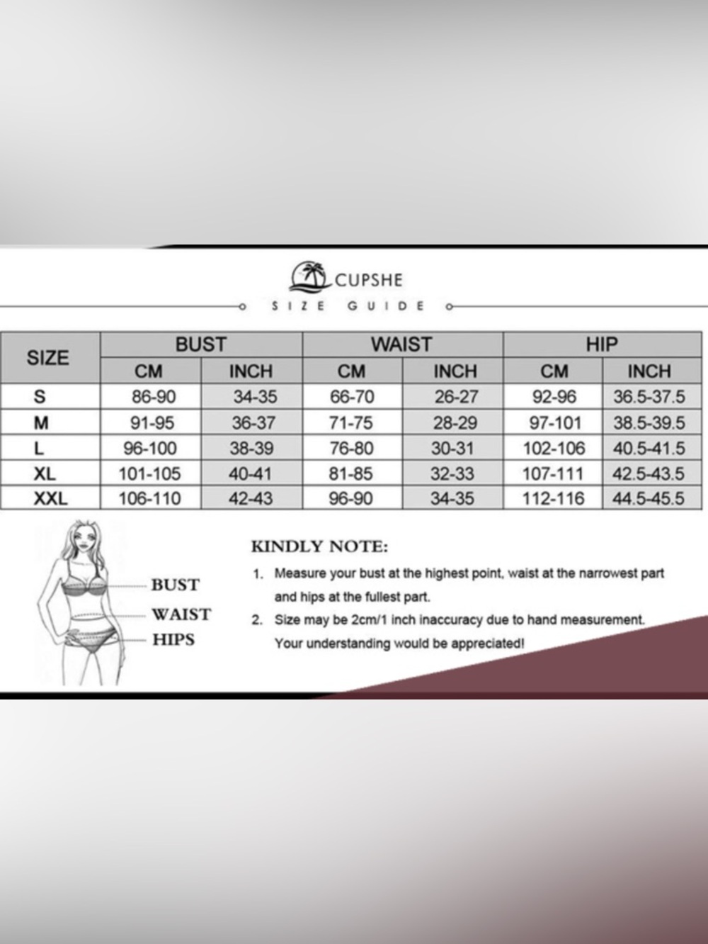 NEW Cupshe Black Scallop V-Neck Tankini Swimsuit Set Size XL - Picture 12 of 12